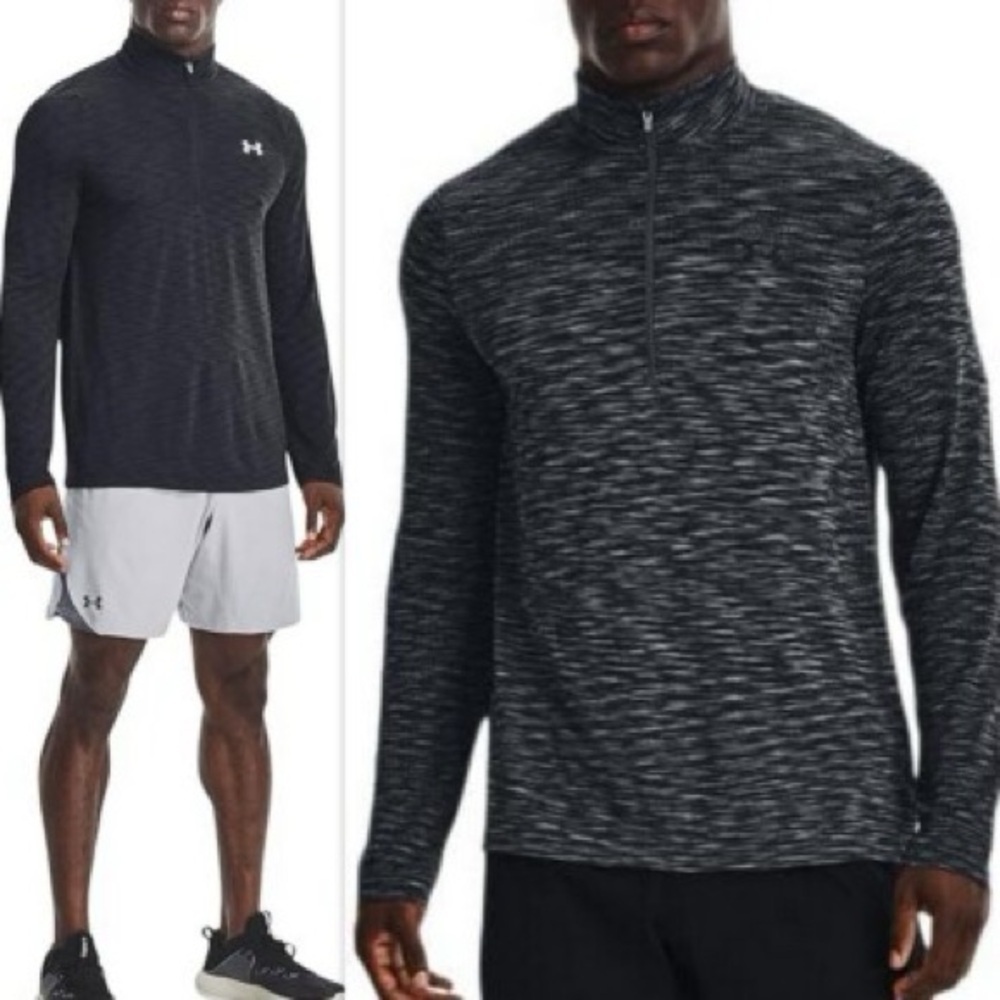 Men’s Under Armour 1/2 Zip Pullover Long Sleeve XL Gray Black